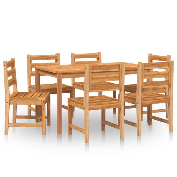 vidaXL Set da Pranzo da Giardino 7 pz in Legno Massello di Teak