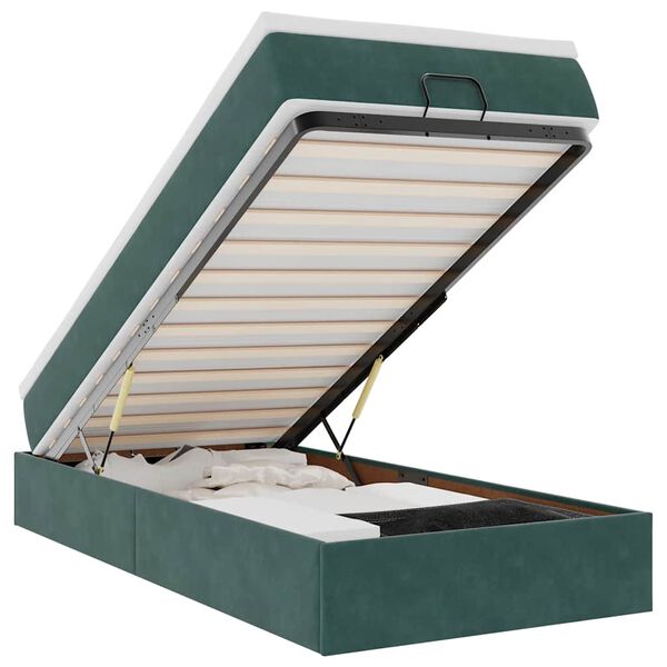 vidaXL Struttura Letto Pouf con Materasso 90x200 cm in Velluto