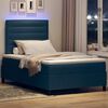 vidaXL Letto a molle con materasso con led Blu 120 x 190 cm Tessuto