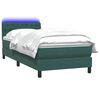 vidaXL Letto a Molle con Materasso e LED Verde Scuro 100x210 cm Velluto