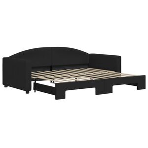 vidaXL Divano Letto con Letto Estraibile Nero 90x190 cm in Tessuto