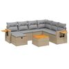 vidaXL Set Divano da Giardino 8 pz con Cuscini Beige Misto Polyrattan