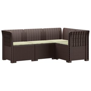 vidaXL Divano da Giardino 4 Posti con Cuscini Aspetto Rattan PP