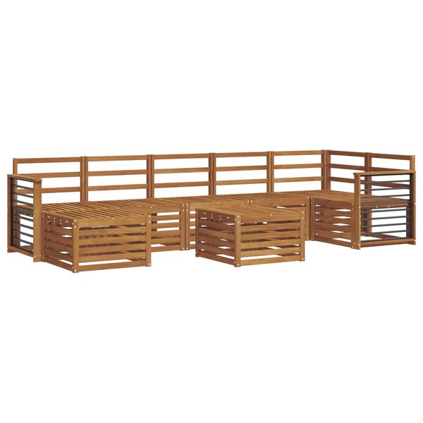 vidaXL Set divani 8 pcs Naturale Legno di Acacia Massello