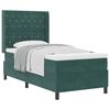 vidaXL Letto a molle con materasso Verde Scuro 100 x 200 cm Velluto