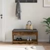 vidaXL Panca per ingresso Quercia Affumicata 83 x 38 x 45 cm