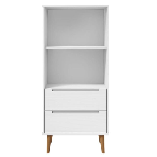 vidaXL Libreria MOLDE Bianca 60x35x133,5 cm in Legno Massello di Pino