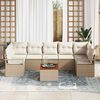 vidaXL Set Divano da Giardino con cuscino 8 pcs Beige polyrattan