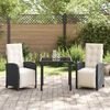 vidaXL Set da Pranzo per Giardino con cuscino 3 pcs Nero polyrattan