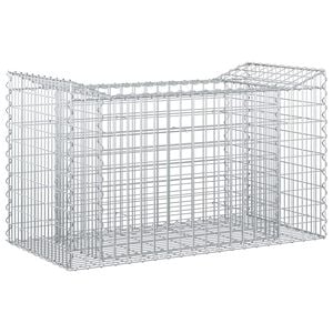 vidaXL Letto rialzato in gabbione 50 x 100 x 60 cm Acciaio zincato