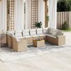 vidaXL Set Divani da Giardino 11 pz con Cuscini Beige in Polyrattan