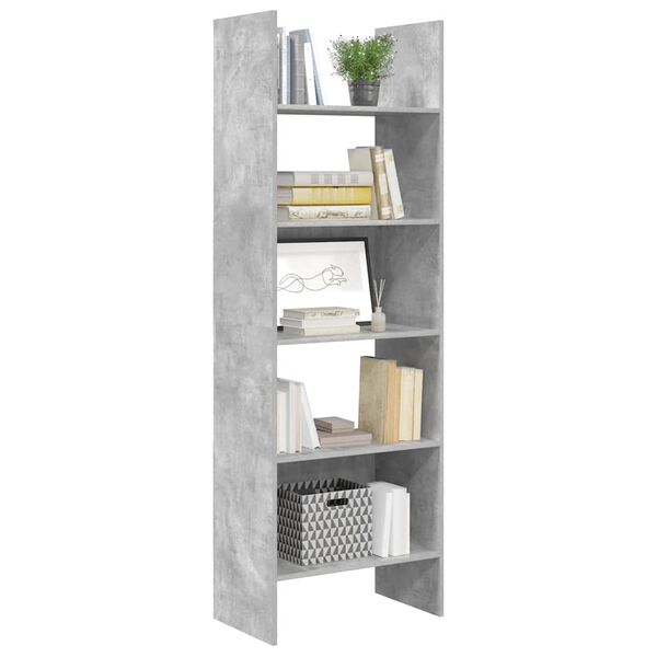 vidaXL Libreria Grigio Cemento 60x35x180 cm in Legno Multistrato