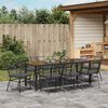 vidaXL Set da Pranzo per Giardino 9 pcs Nero polyrattan