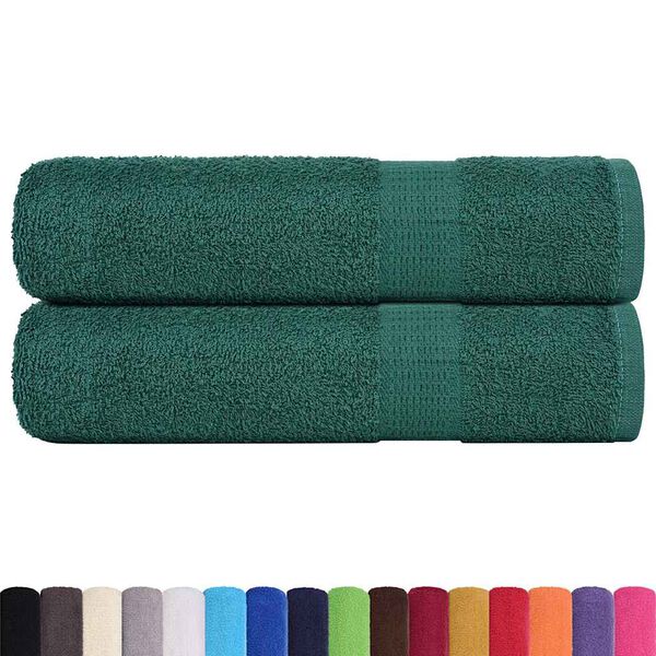 vidaXL Asciugamani da doccia FROGN 2 pz Verde 70x140 cm 360 g/m&sup2;