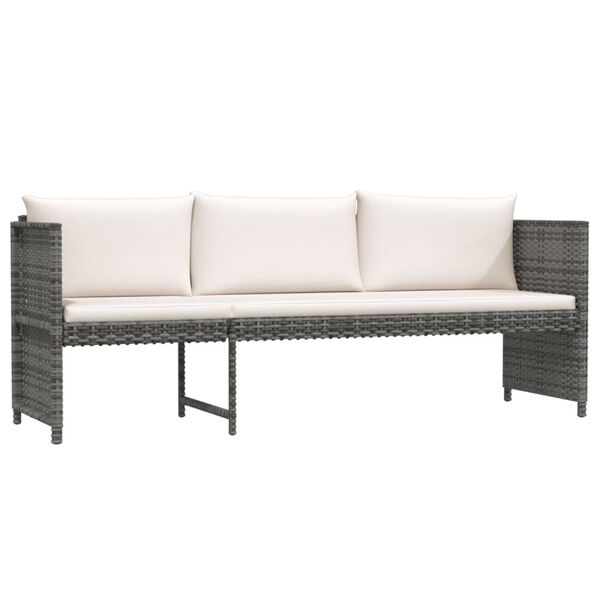 vidaXL Set Divani da Giardino 6 pz con Cuscini in Polyrattan Grigio