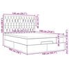 vidaXL Struttura Letto Pouf con Materasso 140x190 cm in Tessuto