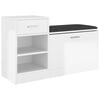 vidaXL Panca Porta Scarpe Bianco Lucido 94,5x31x57cm Legno Multistrato