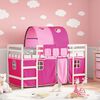 vidaXL Letto a Soppalco con Tunnel Bambini Rosa 90x190cm Massello Pino