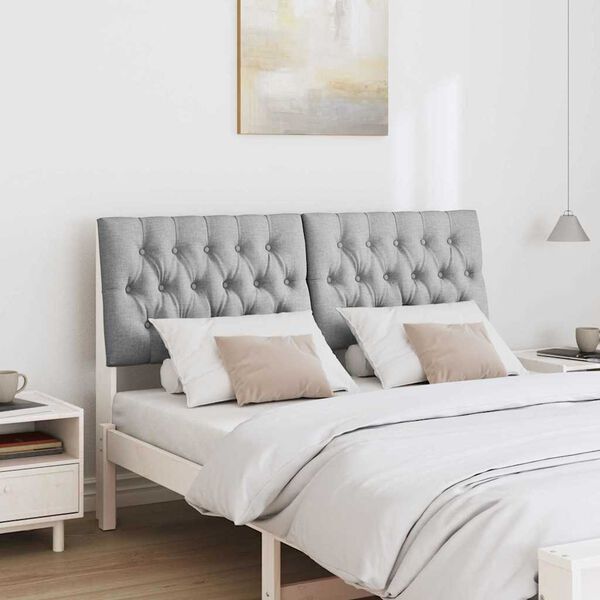 vidaXL Testiera imbottita Grigio chiaro 160 cm Pino massello
