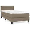 vidaXL Giroletto a Molle con Materasso Tortora 90x190 cm in Tessuto