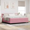 vidaXL Letto a molle con materasso Rosa 200 x 200 cm Velluto