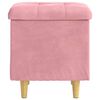 vidaXL Pouf contenitore con cuscino Rosa 40 x 40 x 45 cm Velluto
