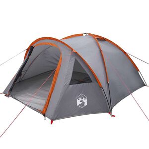 vidaXL Tenda a Cupola 4 persona 308 x 268 x 130 cm Grigio e arancione