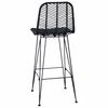 vidaXL Sedia da Bar 2 pcs Nero 44,5 x 53 x 111 cm Rattan e Ferro