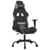 vidaXL Sedia da Gaming con Poggiapiedi Nero e Grigio Chiaro in Tessuto