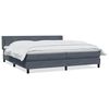 vidaXL Giroletto a Molle con Materasso Grigio Scuro 200x220 cm Velluto