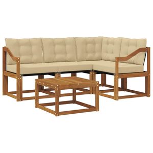 vidaXL Set di divani da esterno 5 pz Naturale e Beige