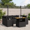 vidaXL Set Divani da Giardino con Cuscini 7pz Nero Polyrattan