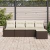 vidaXL Set di divani con cuscino 5 pcs Marrone polyrattan