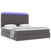 vidaXL Letto con contenitore e LED Grigio 160 x 200 cm Pelle Sintetica