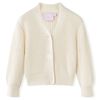 Cardigan da Bambina Lavorato a Maglia Bianco Neve 92