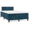vidaXL Giroletto a Molle con Materasso Blu Scuro 120x190 cm in Velluto