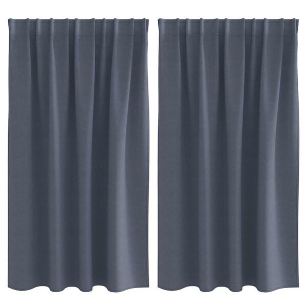 vidaXL Tende Blackout con Anelli 2 pcs Antracite 140 x 140 cm