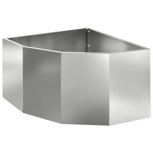 vidaXL Vaso d'angolo Argento 60 x 60 x 35 cm Acciaio zincato