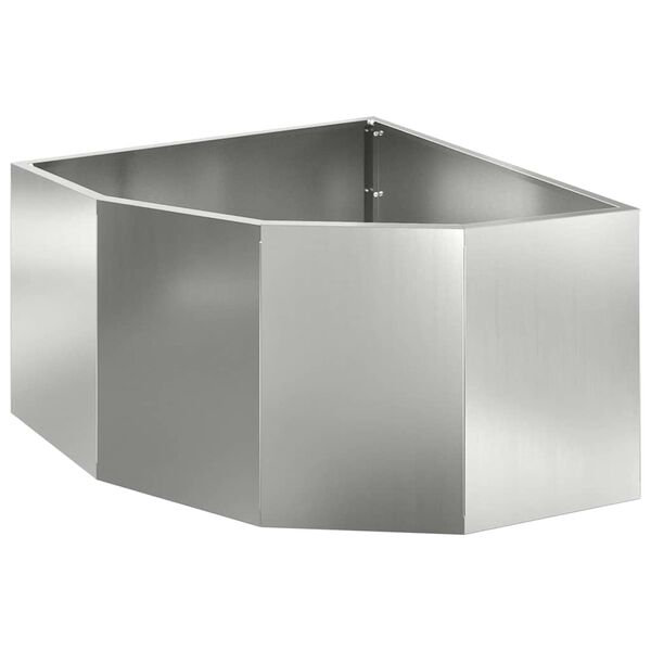 vidaXL Vaso d'angolo Argento 60 x 60 x 35 cm Acciaio zincato