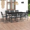 vidaXL Set da Pranzo da Giardino 9 pz in Acciaio