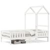 vidaXL Giroletto con Tetto Bianco 75x190 cm Legno Massello di Pino