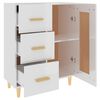 vidaXL Credenza 69,5x34x90 cm in Legno Multistrato Bianco Lucido