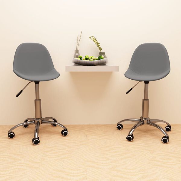 vidaXL Sedie da Pranzo Girevoli 2 pz Grigio Chiaro in Tessuto