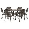vidaXL Set da Pranzo per Giardino 7 pcs Bronzo 90 x 90 x 75 cm