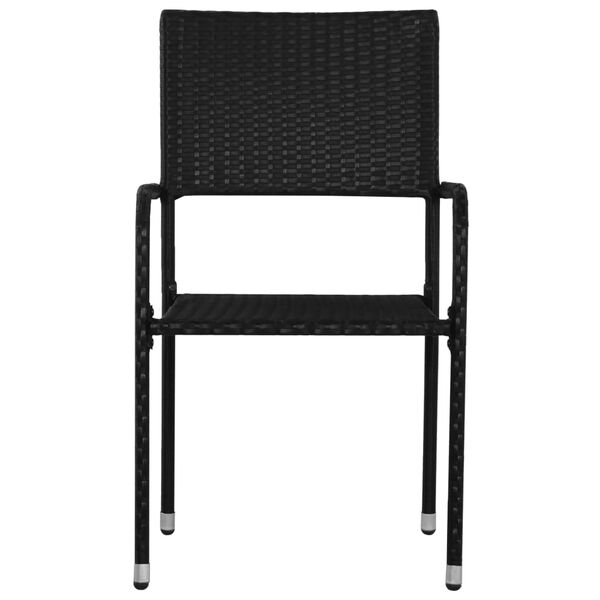 vidaXL Set Mobili da Pranzo Giardino 7 pz in Polyrattan Nero