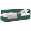 vidaXL Struttura Letto Angolare con Materasso 2 pz Verde Scuro
