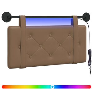 vidaXL Testiera sospesa Con luce LED Cappuccino Similpelle