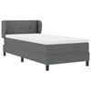 vidaXL Letto a molle con materasso Grigio scuro 90 x 190 cm Tessuto