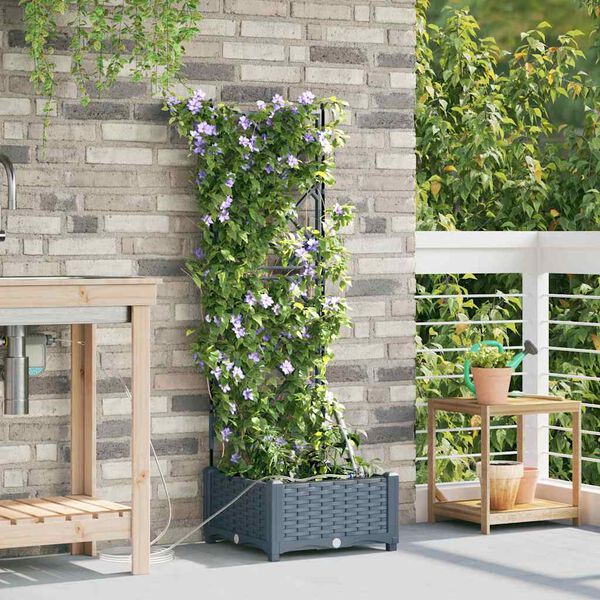 vidaXL Vaso da giardino Grigio Chiaro 40 x 40 x 126 cm Acciaio