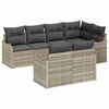 vidaXL Set Divano da Giardino 7 pz Grigio chiaro Poly Rattan